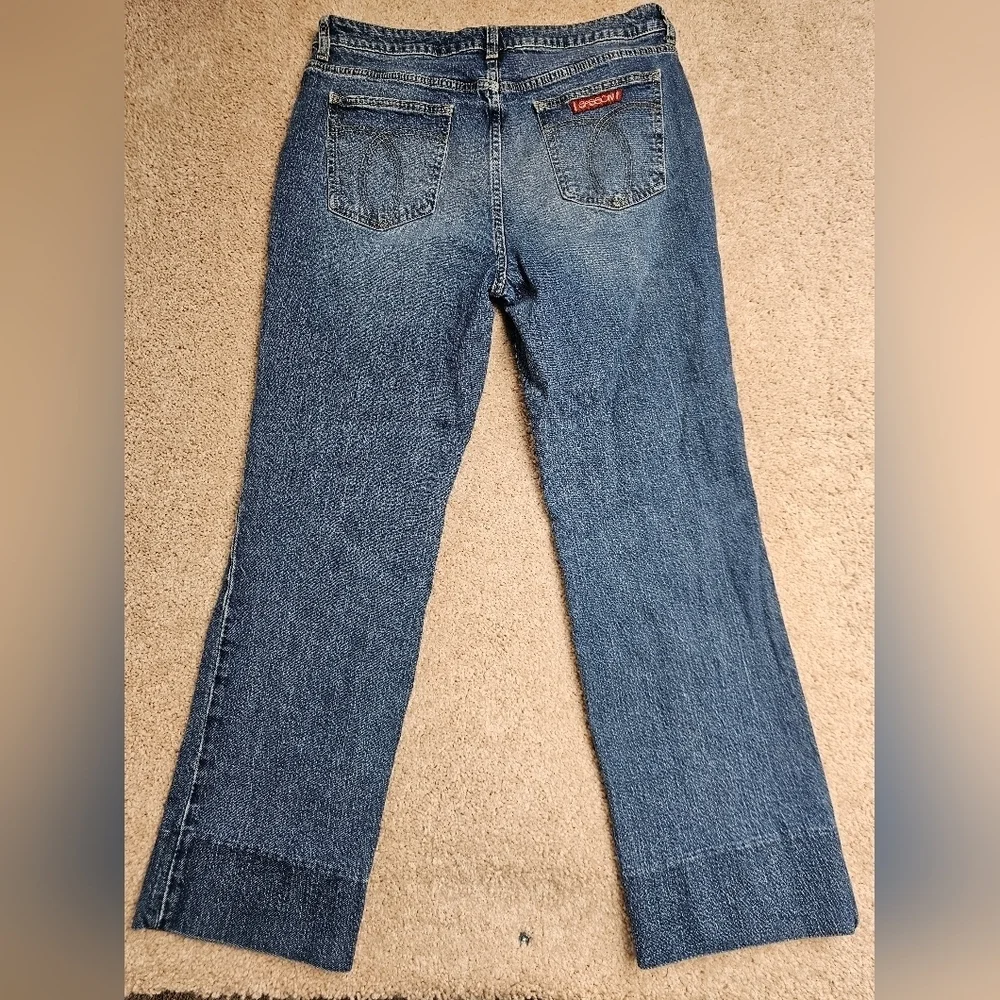 JOHNNY WAS Sancere Blue Straight Leg Jeans Medium Wash in the Size 33‎
